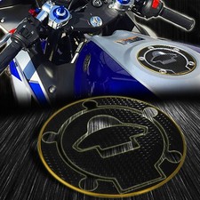 Almohadilla de calcomanía de cubierta de tapa de combustible para tanque de gasolina 14-23 Yamaha YZF R3/MT-03 cromo dorado + negro