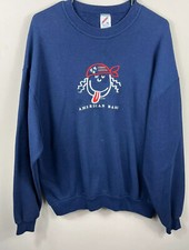 Vintage American Babe Patriotic Sweatshirt Womens 90s Made In USA JERZEES Sz XL