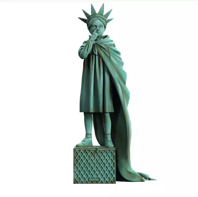 Mighty jaxx Banksy Liberty Girl Polystone Art Toy Limited Edition H25CM(10in)TOY