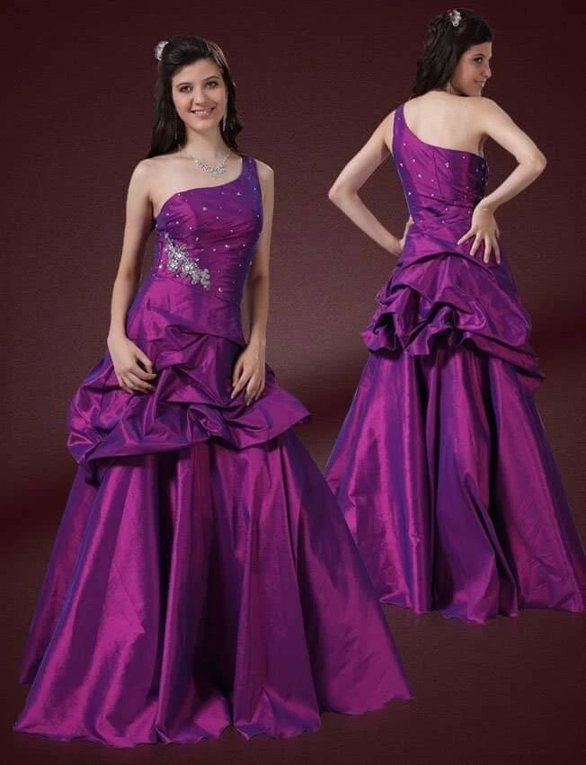 Milano Formals purple dress prom or pageant dress NEW size med eBay