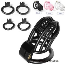 Male Chastity Device Cobra Cage Men Resin Bird Locking Belt with 4 Rings