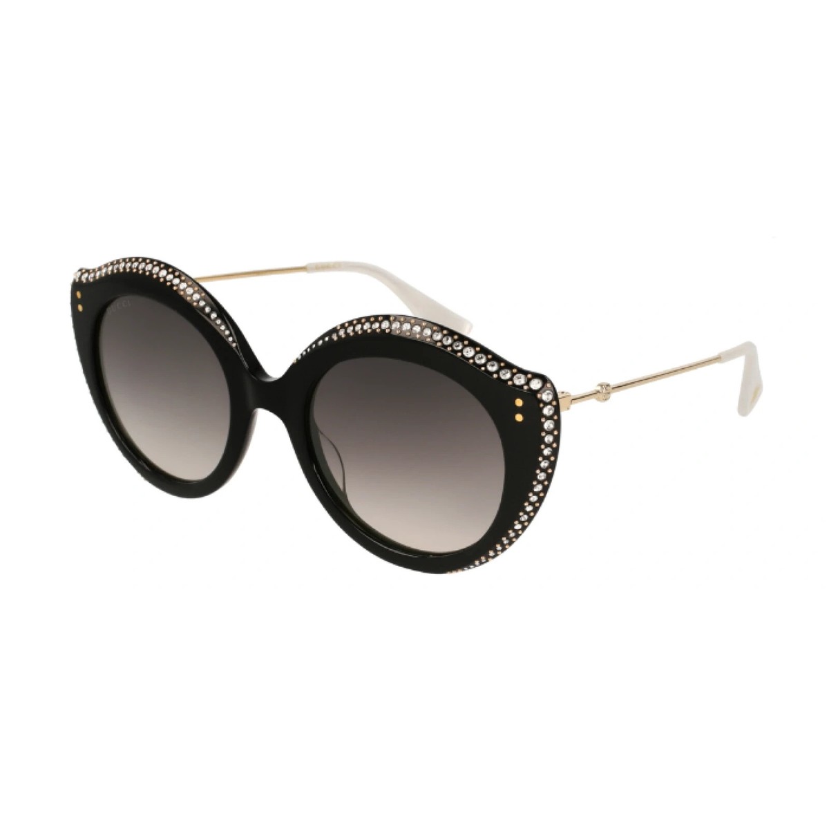 Gucci Sunglasses GG0214S 001 LIPS CRYSTAL Black Gold Grey  display picture 3