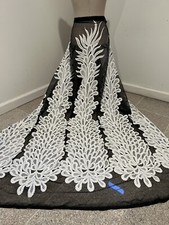 BLACK WHITE Sequins Embroidery Lace Fabric 50 Width 1 Yard