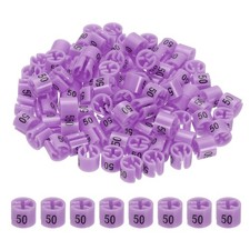100 Pcs Clothes Hanger Marker Number 50 Tag 3mm Rod Garment Size Tag Purple Pink