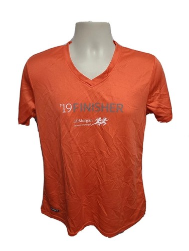2019 JP Morgan Corporate Challenge Finisher Womens Medium Orange Jersey - Picture 1 of 10