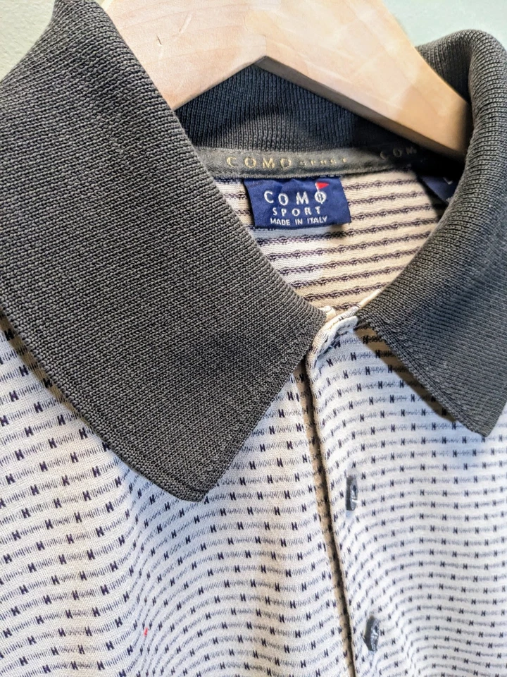 Polo de golf deportivo vintage Como grande hecho en Italia beige y marrón usado en excelente estado Foto 3 de 4