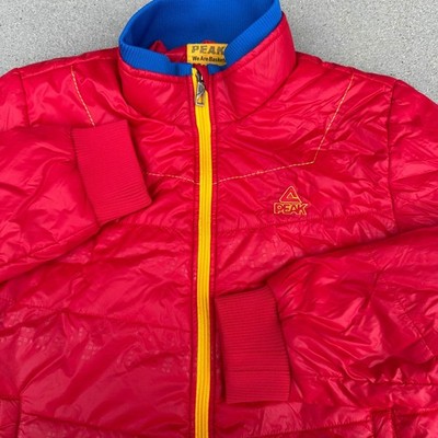 Peak FIBA We Are Basketball Puffer Jacket Mens XS Red Full Zip Insulated Coat