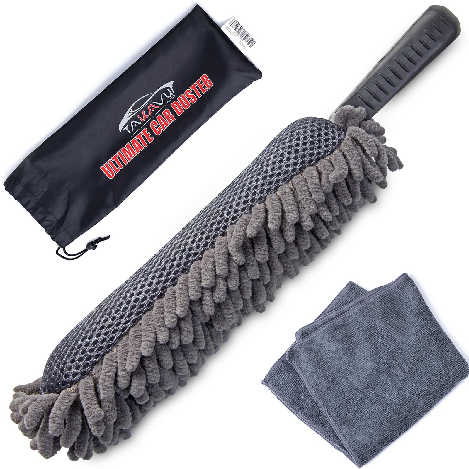 TAKAVU Car Duster Interior - Double-Sided Microfiber with Co