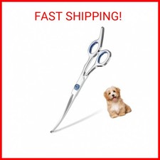 Petsvv 7.5" Curved Dog Grooming Scissors with Safety Round Tips, Light Weight Pr