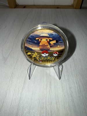 Pokemon Pikachu Collectible Coin Gold Metal Medallion Pokemon TCG Limited