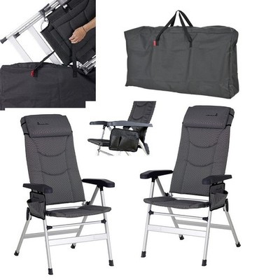 AKTION HOLLY  1 x Klappstuhl Isabella THOR  D-grau+ SEITENTASCHE+TRANSPORTTASCHE