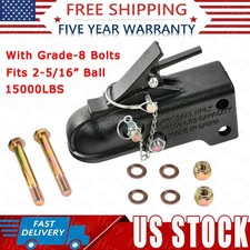 Heavy Duty Cast Adjustable Trailer Coupler 2-5/16" Ball 15000LBS Channel-Mount