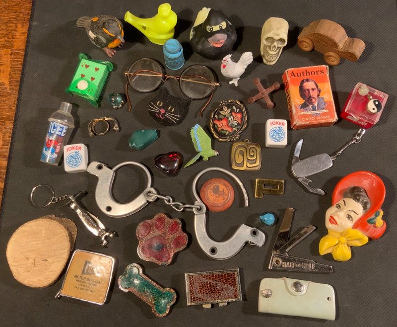 38 Items Junk Drawer Lot Vintage-Now Trinkets Treasures Collectibles Weird Stuff
