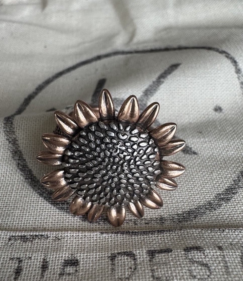 Katia “Have Faith” Sunflower Gold & Silver Remember Ring M (8-10)