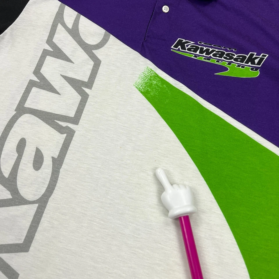 De Colección Swingster Kawasaki Polo Para Hombre XL Moto Wear Equipo Carreras Camisa Años 90 Hecho en EE. UU. Foto 2 de 4