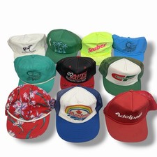  Lot of 10 Vintage Advertising Trucker Hats Snapback Caps Rope Patch READ