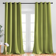 NICETOWN Room Darkening Curtains 90" L - Grommet Blackout Drapes Green for Bedro