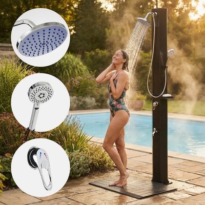 BRAST 3in1 Solardusche Gartendusche | 40-60 Liter | Handbrause & Fußdusche