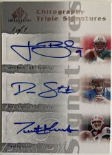 2007 SP Chirography Trent Edwards Drew Stanton John Beck Triple 1/1 Autograph