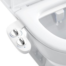 Bidet Fresh Water Spray Non Electric Toilet Seat Attachment with Dual Nozzle