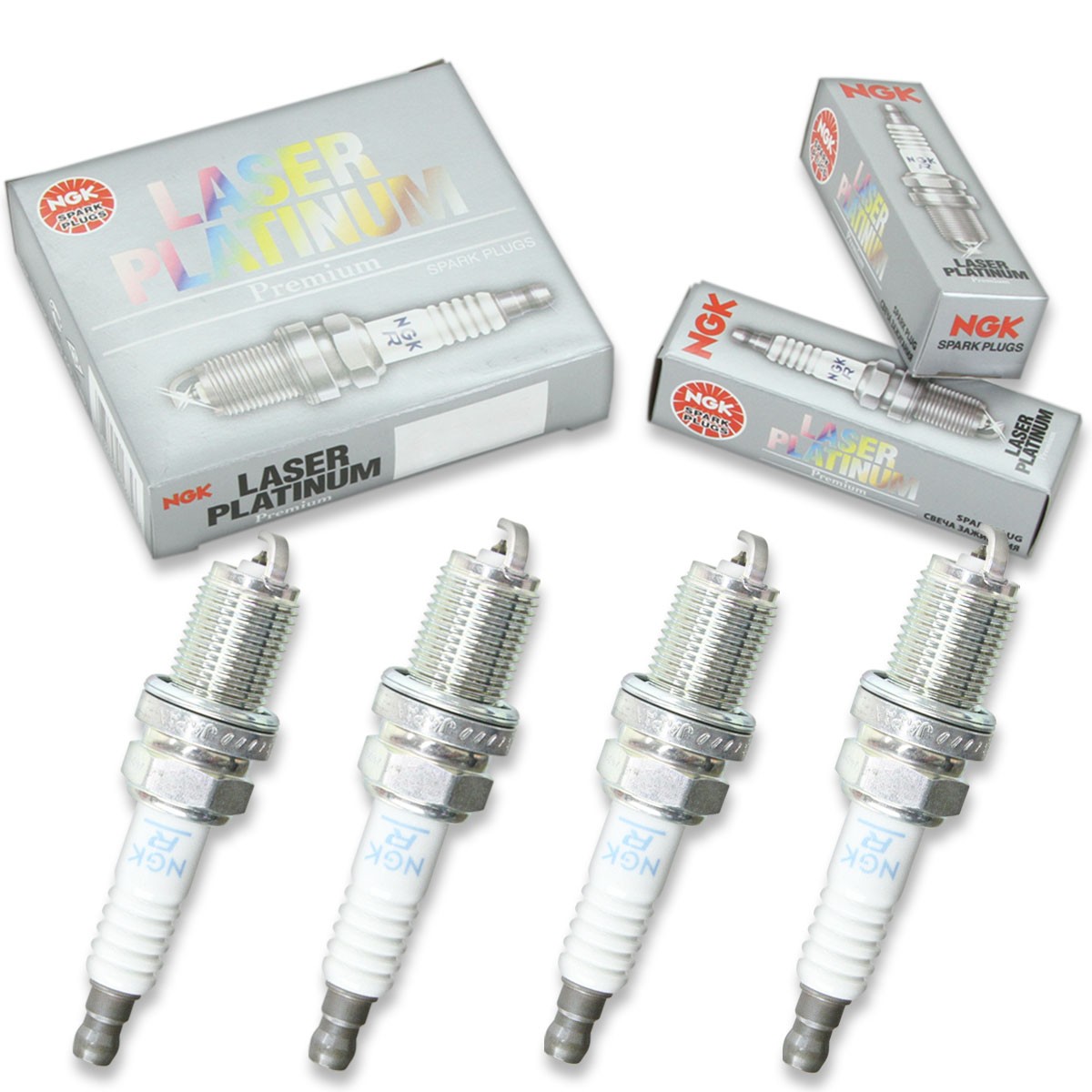 4 pcs NGK Laser Platinum Spark Plugs for 1992-1996 Mazda MX-3 1.6L L4 - fc