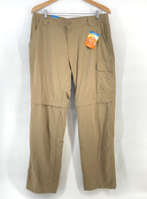 Columbia Pants Men 36x32 Omni Shade Convertible Tan Hiking Fishing 50 UPF