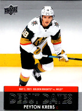 2021-22 Upper Deck Series 1 Debut Dates Peyton Krebs #DD-14 Vegas Golden Knights