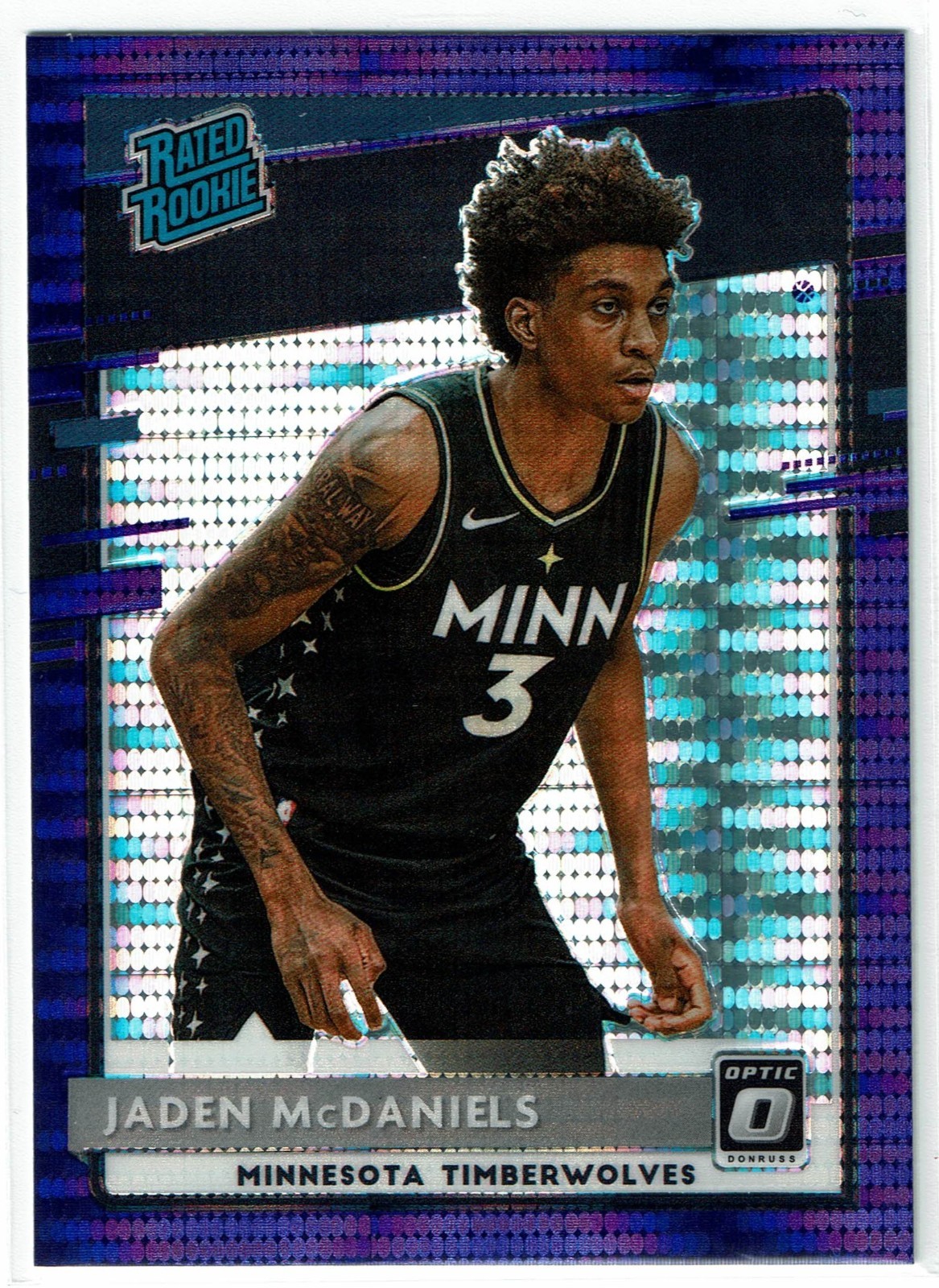 2020-21 Jaden McDaniels RC Purple Pulsar Rated Rookie #178 Optic Timberwolves