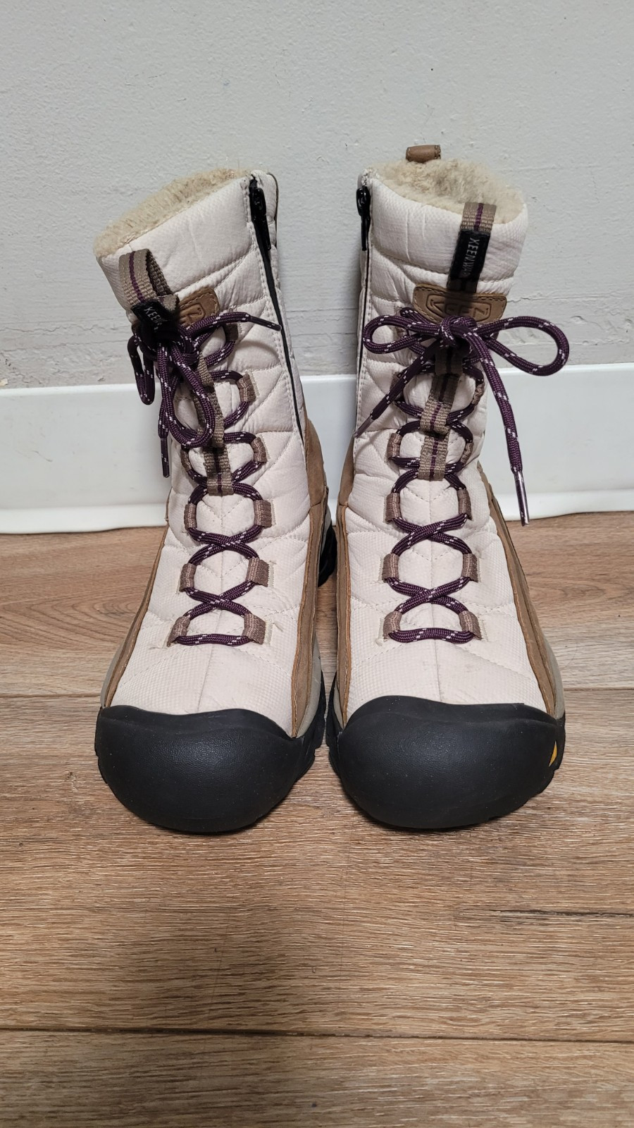 Scarpe Keen Dry Summit donna taglia 8 beige stringate metà polpaccio stivali impermeabili