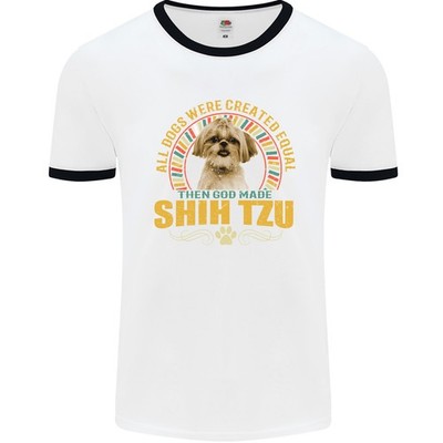Ein Shih Tzu Hund Herren Ringer T-Shirt