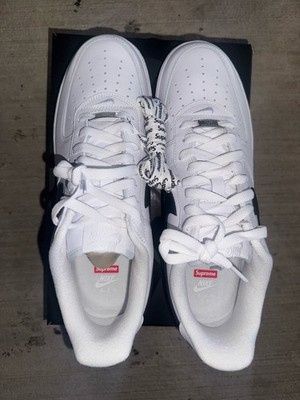 Men's Size 11 Supreme Nike Air Force 1 Low AF1 White Black CU9225