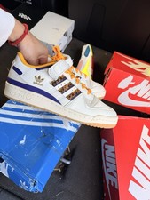 Adidas Mens White Gold Forum 84 Low GW2007 Athletic Running Shoes US 9