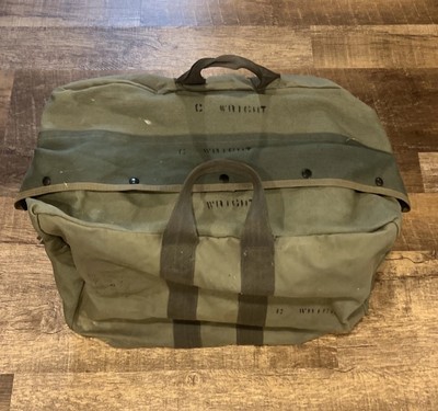 80s US Military Flyers Pilot Kit Bag Canvas Flight Duffel Original