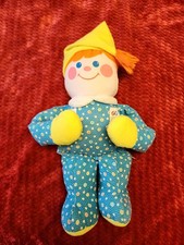 VINTAGE FISHER PRICE CRIB FRIEND 1984 RATTLE PLUSH STUFFED ANIMAL BOY DOLL 1351