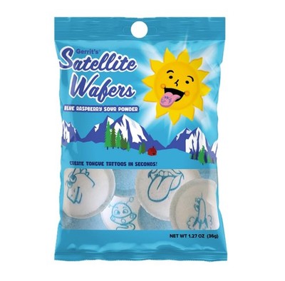 Gerrits Satellite Wafers Blue Raspberry Flavored with Tongue Tattoo 1.27oz Bag