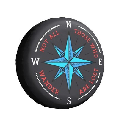 Not All Those Who Wander are Lost Compass Spare Tire Cover 16 Inch Wheel Prot...