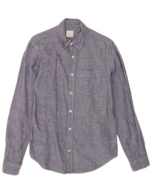 Gap Herren Hemd Small Navy Blau Leinen AI01