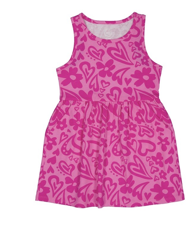 Wonder Nation Girls Pink Hearts Tank Dress Size Large (10-12) NWT