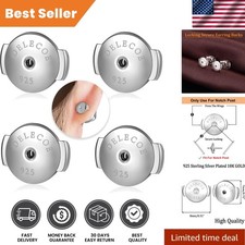 Locking Earring Backs - 925 Sterling Silver, 18K Gold Plated Comfort Fit