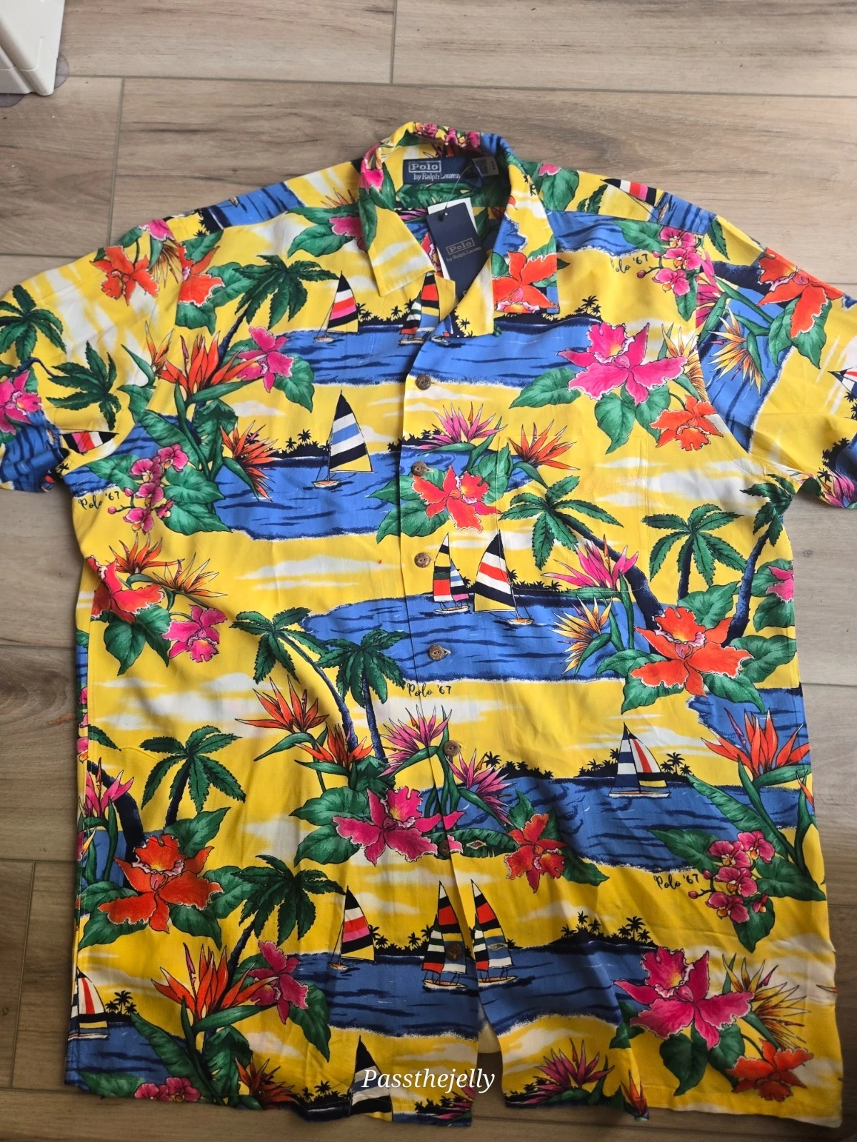 Polo Ralph Lauren Hawaiian Shirt Mens LT Tropical Floral Aloha Beach 67 Camp
Opens in a new window o