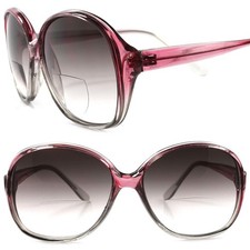 Classic Genuine Vintage Pink Womens Tint Lens Bifocal 2.25 Reading Sun Glasses
