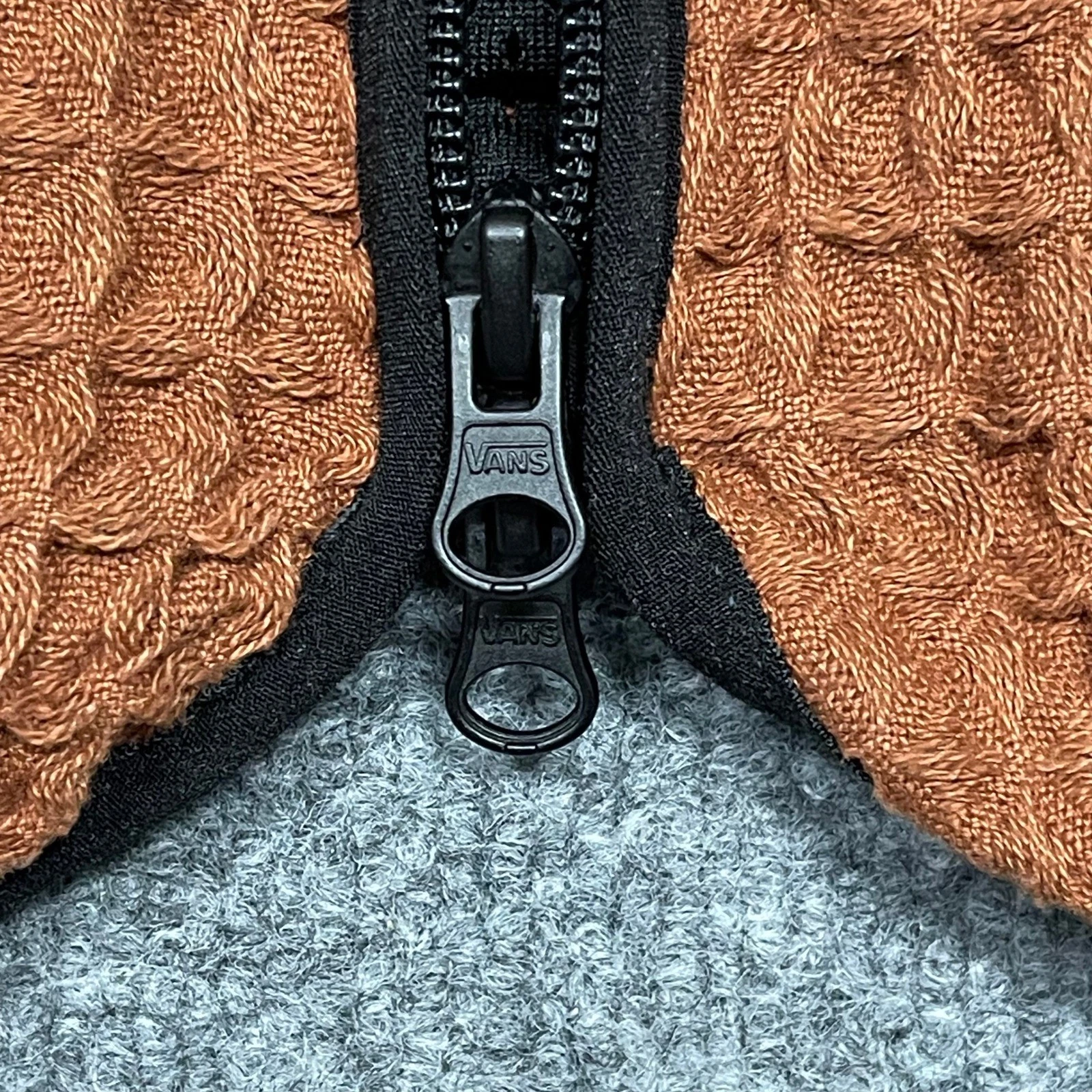 Vans Jacket Mens XL Rust Orange Waffle Full Zip Mesh Lined Skate Streetwear NEW - product detail image 6