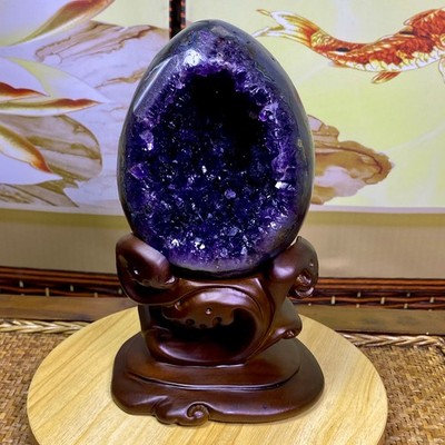 6.7LB Large Natural Amethyst geode quartz cluster crystal Egg specimen Healing