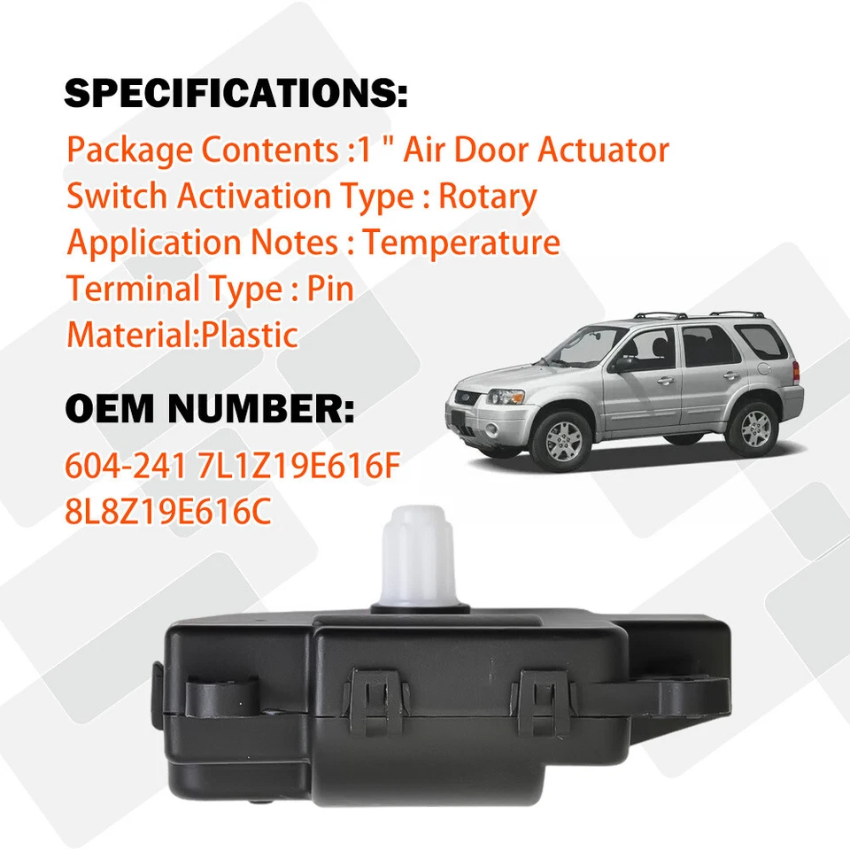 Actuador de puerta de mezcla de calefacción para Ford F-150 10-14 modo principal temperatura OE#604-241 Foto 4 de 4