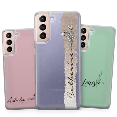 PERSONALIZED NAME Rose Gold Floral Soft Gel Phone Case For SAMSUNG S23 S22  A73