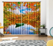 3D Autumn Calm Lake ZHUA3028 Photo Curtain Window Blockout Fabric Vera 2023
