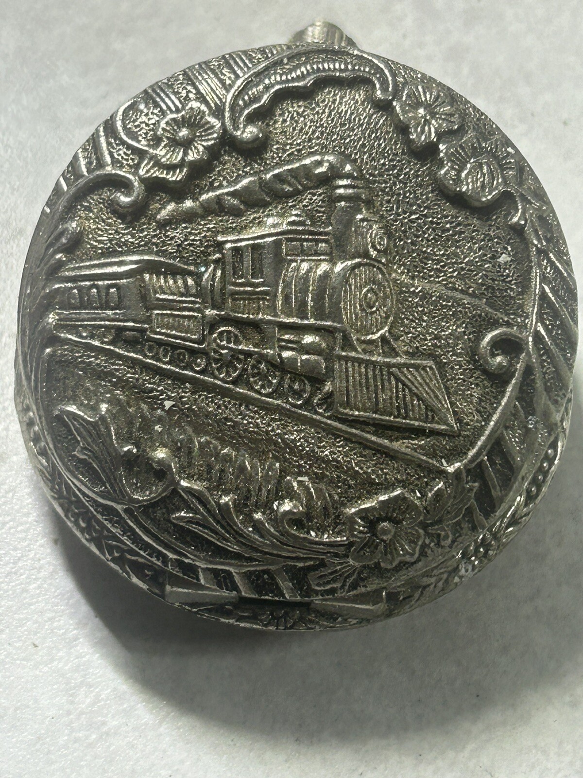 Steam Locomotive Engraved Pocket Watch-image