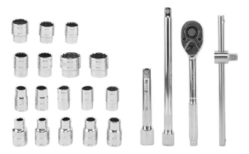 22PCS Ratchet Spanner Wrench Socket Set 1/2" Screwdriver Bits Hand Tools Kit Set - Picture 3 of 7