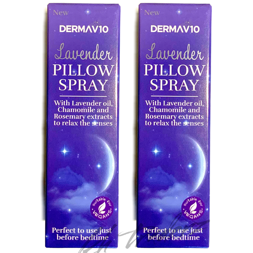 2x Derma V10 Lavender Pillow Spray Chamomile,Rosemary Extract Restful