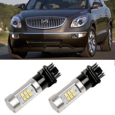 2 X White Bumper Drl Light Error Free 3157 Led Bulbs For 2008 2012 Buick Enclave Ebay